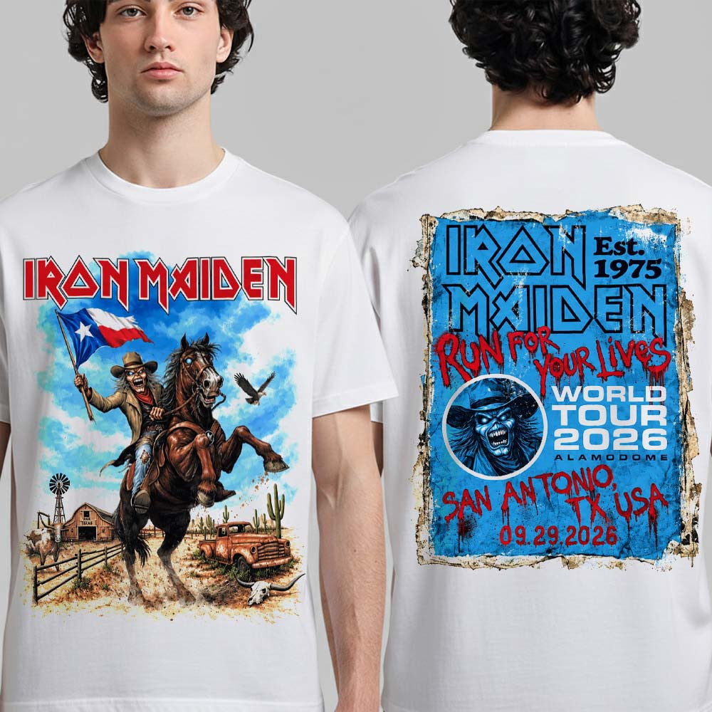 Iron Maiden San Antonio TX Event Run For Your Life Tour Shirt Iron Maiden Clothing Fan Gifts - Foxy23shop