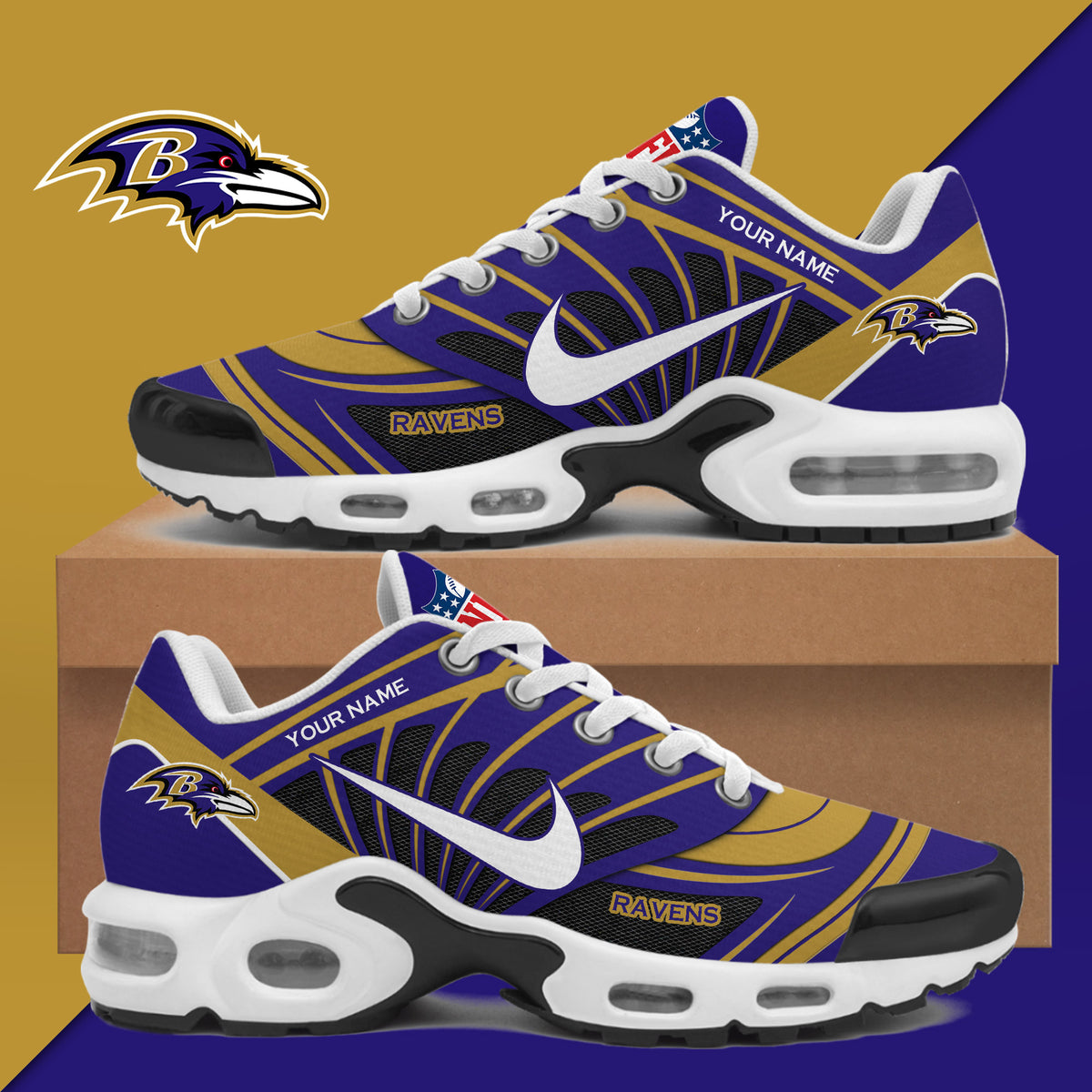 Personalized Baltimore Ravens 2026 Sneakers Baltimore Ravens Merch Cool Gifts For Fans - Foxy23shop
