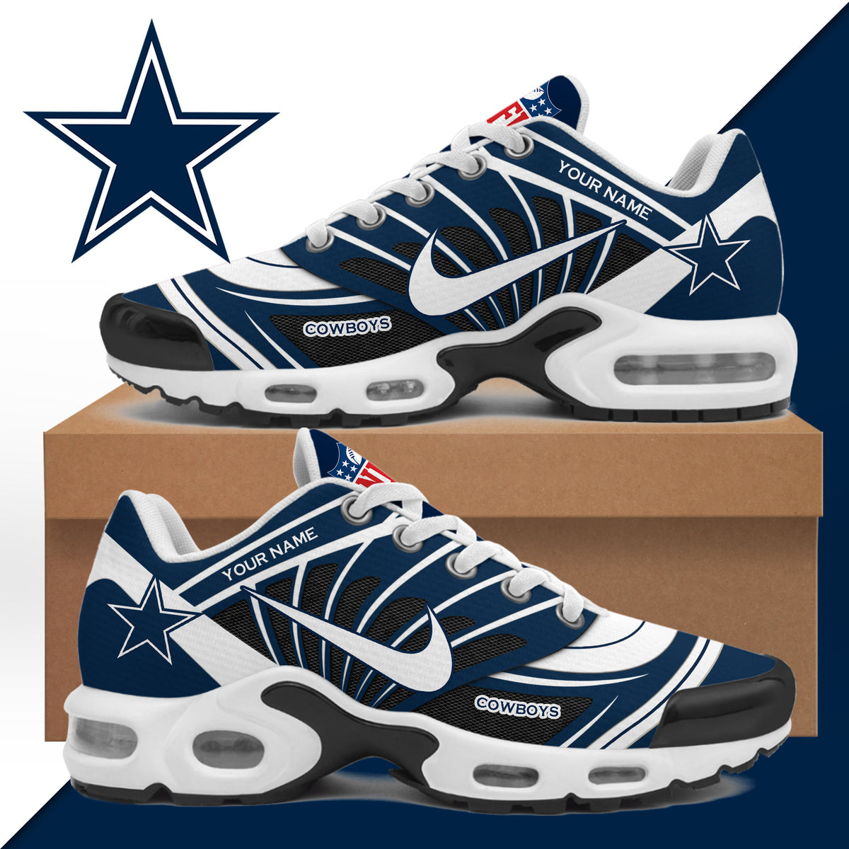 Personalized Dallas Cowboys 2026 Sneakers Dallas Cowboys Merch Gifts For Fans - Foxy23shop