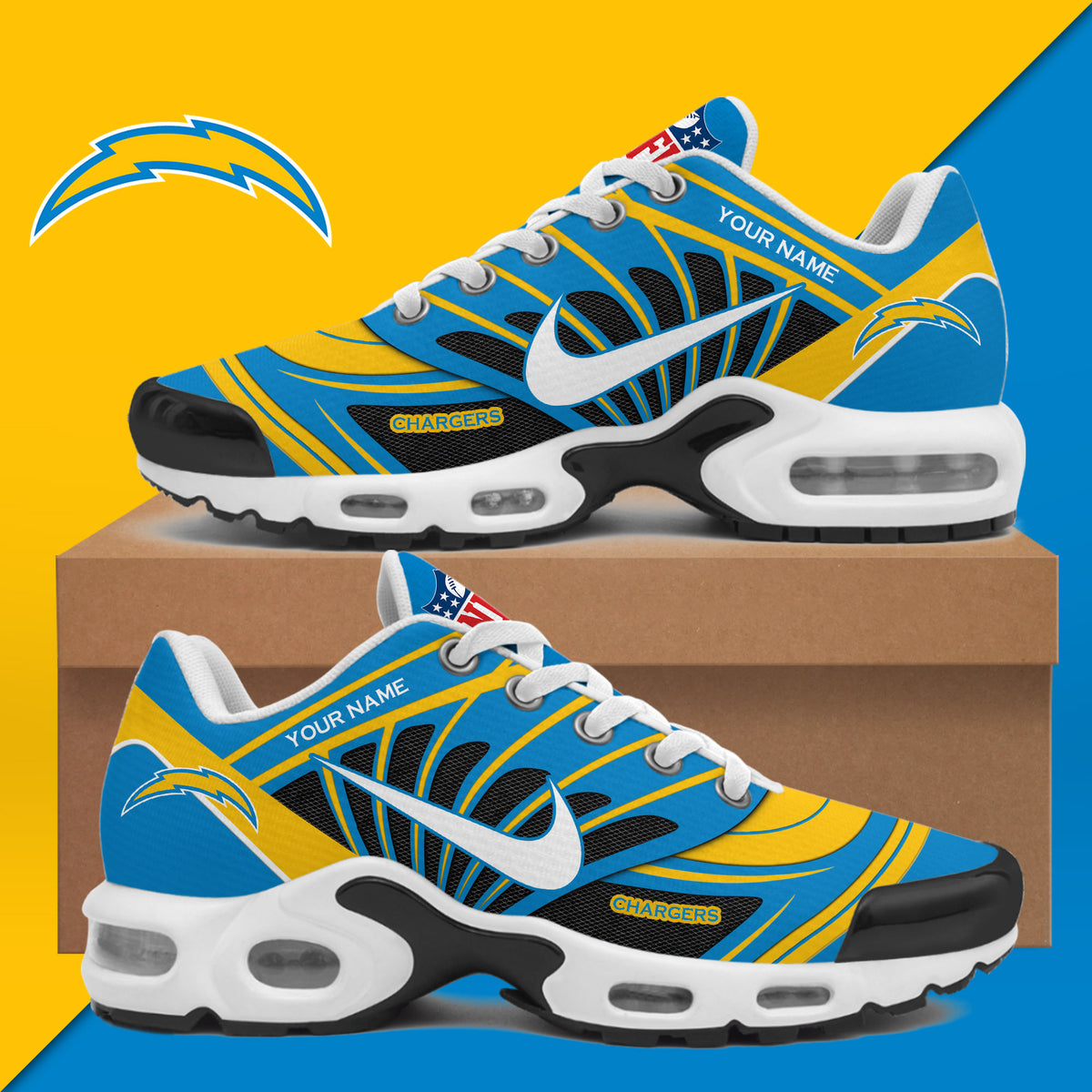 Personalized Los Angeles Chargers 2026 NFL Sneakers Los Angeles Chargers Merch - Foxy23shop