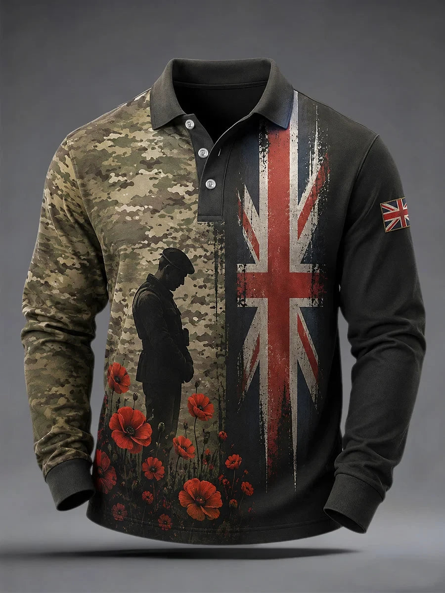 Lest We Forget Polo Long Sleeve Shirt British Remembrance Day Clothes Gift For Friends - Foxy23shop