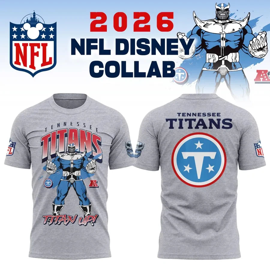 Disney X Tennessee Titans Collaboration Graphic T-Shirt 2026 NFL Game Day Outfits Fan Gear - Foxy23shop