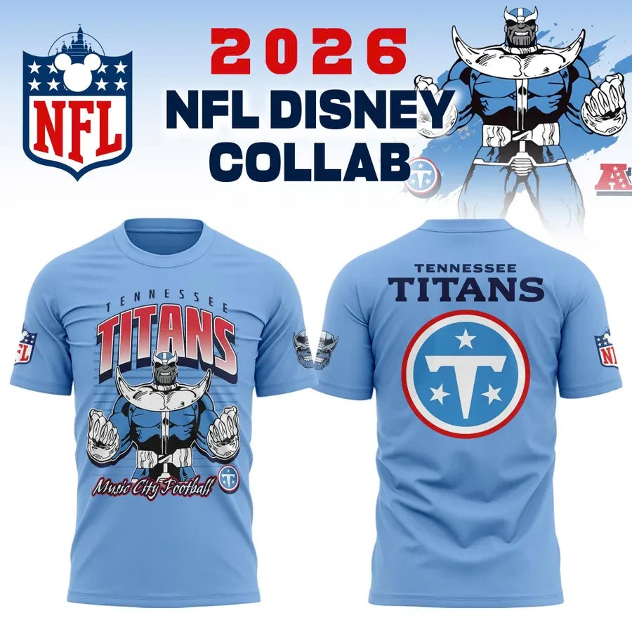Edition Disney X Tennessee Titans 2026 NFL T-Shirt Tennessee Titans Merch Football Lover Gifts - Foxy23shop
