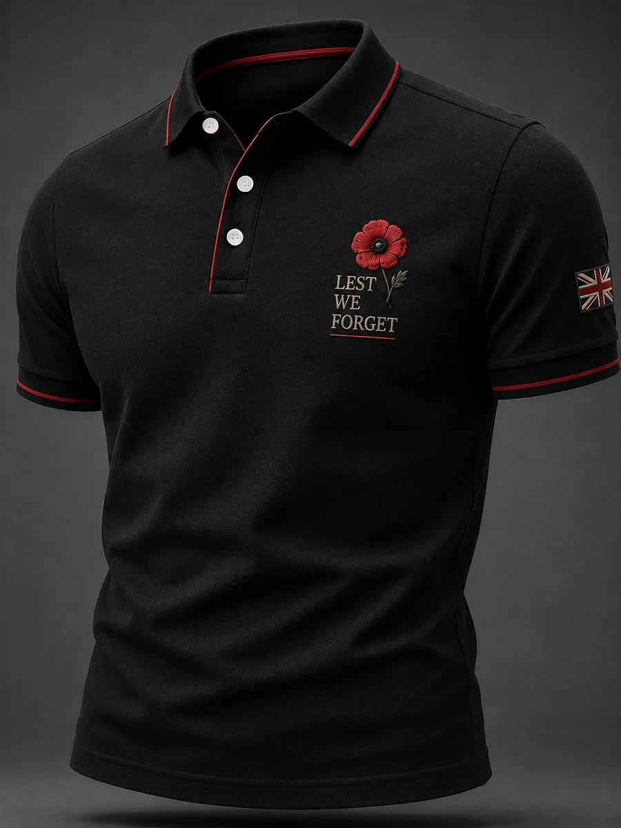Lest We Forget Polo Shirt Veteran Honor Poppy Shirt Gift For Brothers - Foxy23shop