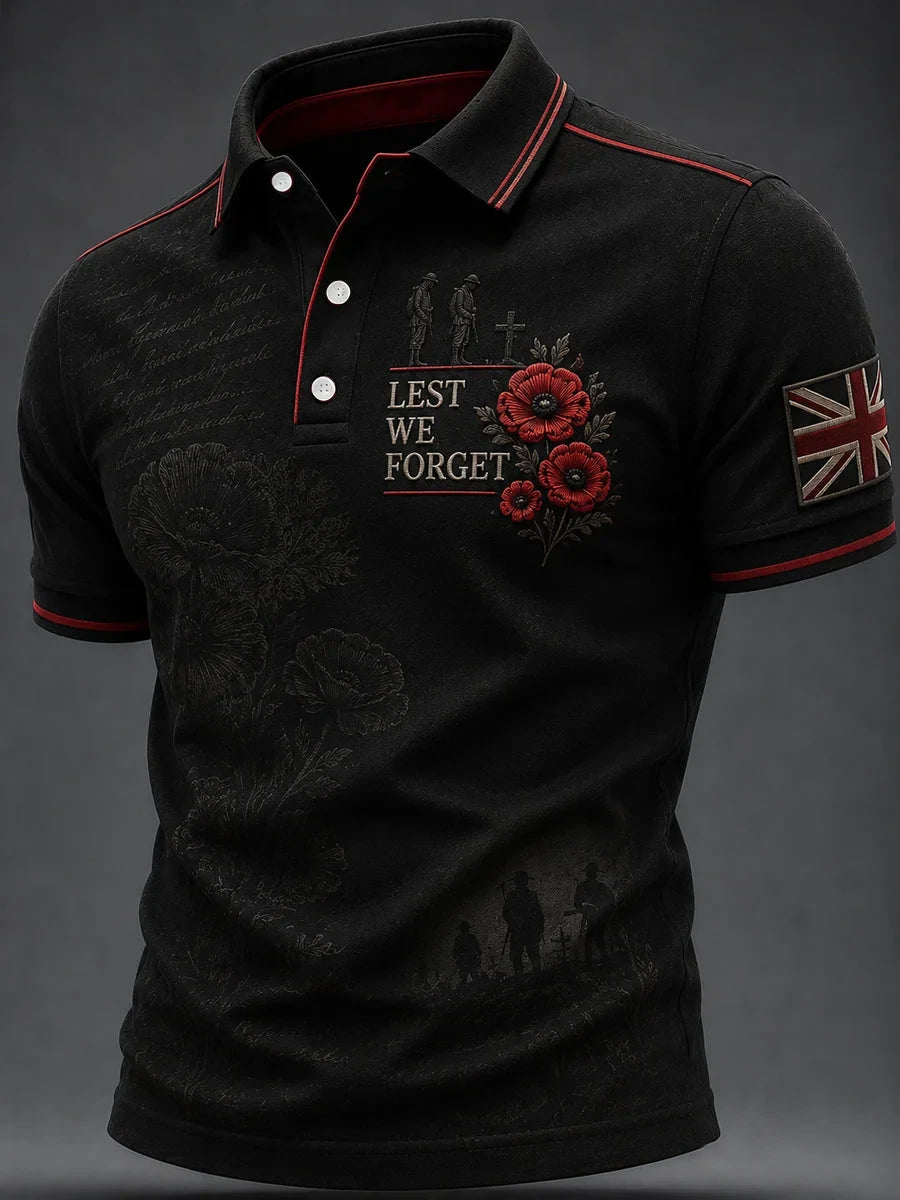 Lest We Forget Polo Shirt Fallen Heroes Tribute Apparel Gift For Veterans - Foxy23shop