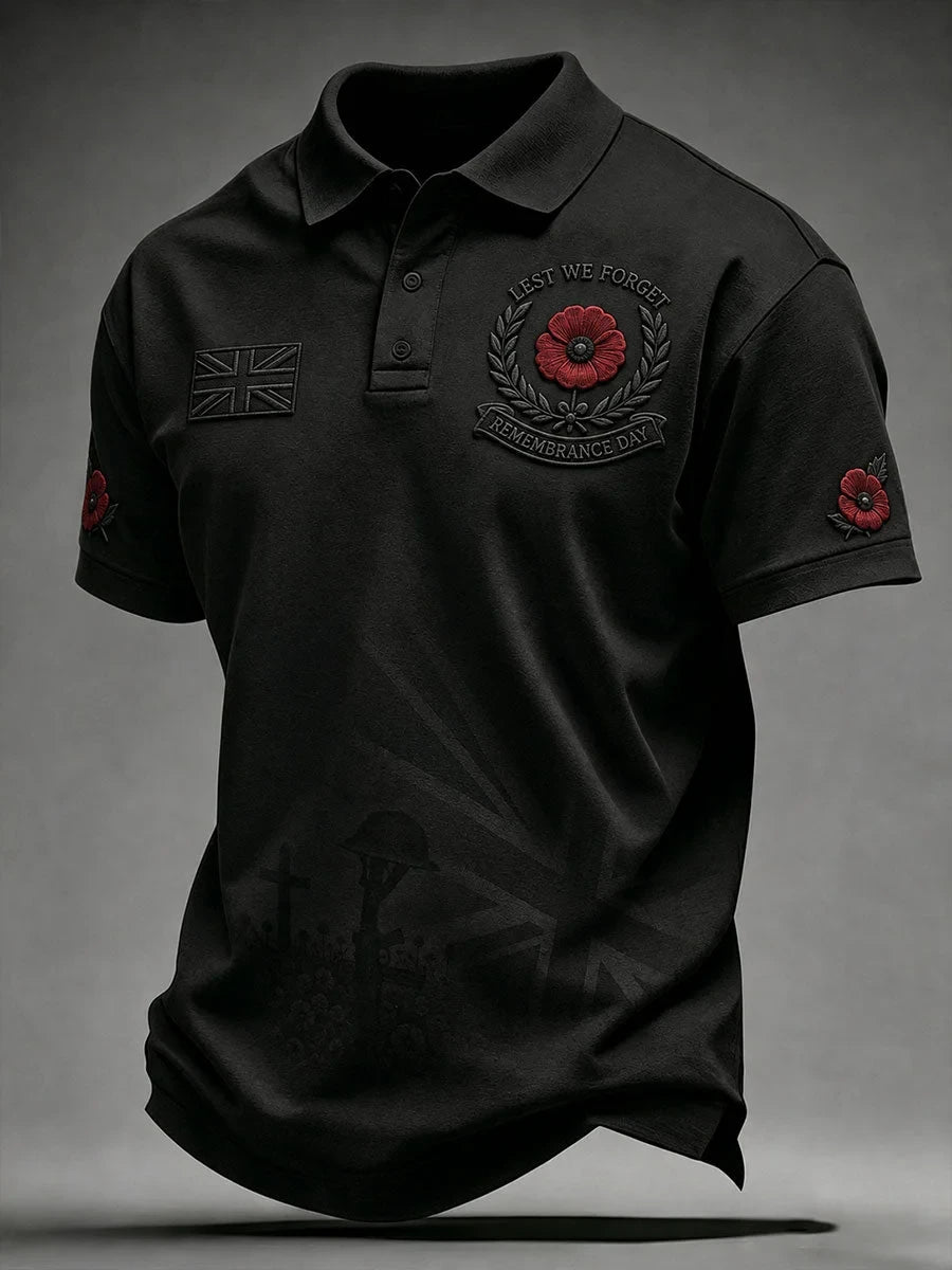 Lest We Forget Polo Shirt British Veterans Memorial Unique Clothes Gift For Husband - Foxy23shop