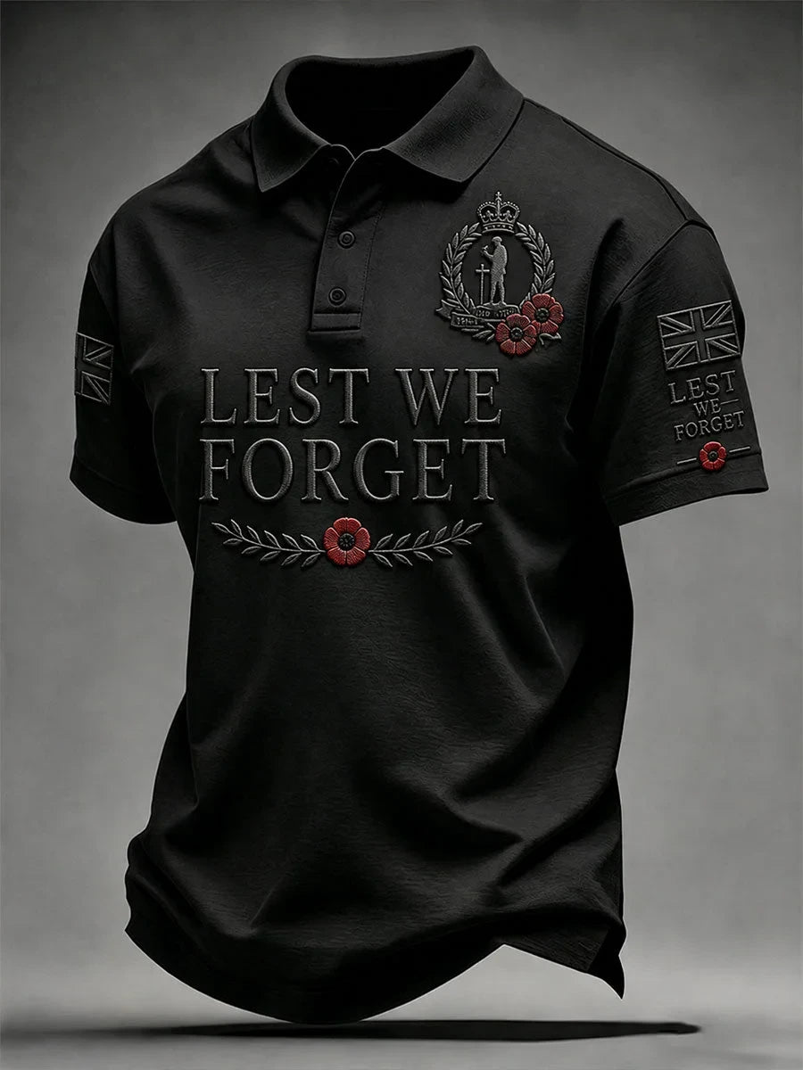 Lest We Forget Polo Shirt British Veterans Memorial Unique Clothes Gift Ideas For Brothers - Foxy23shop