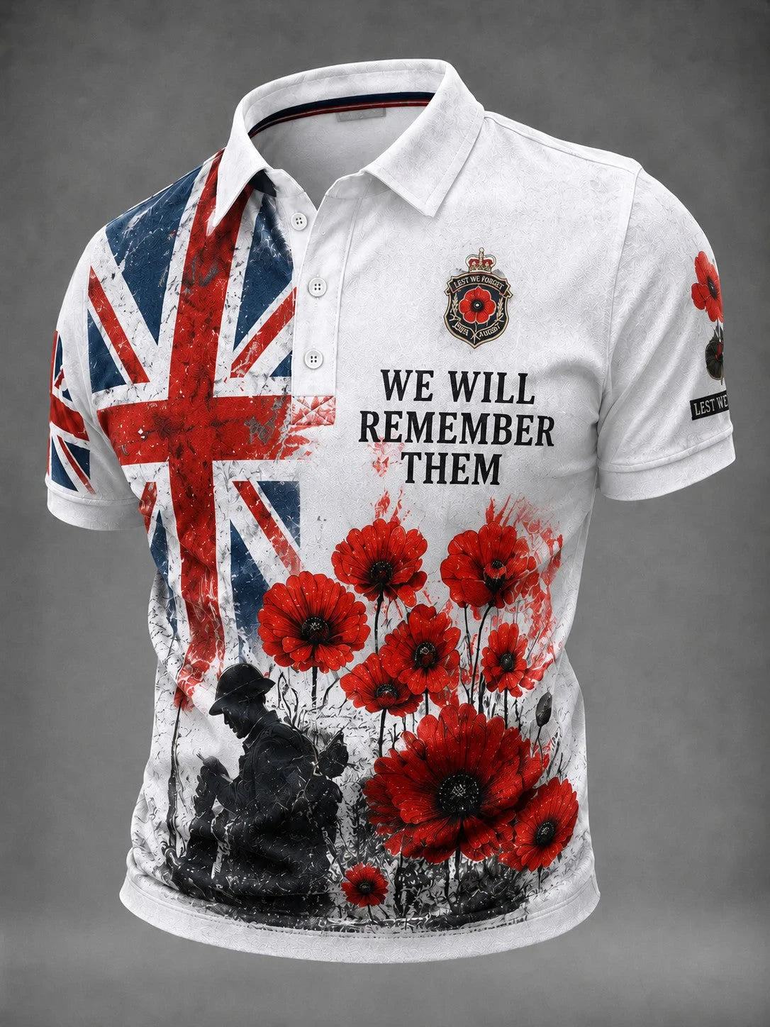 We Will Remember Them Polo Shirt Poppy Tribute Heritage Clothing Gift For Dads - Foxy23shop