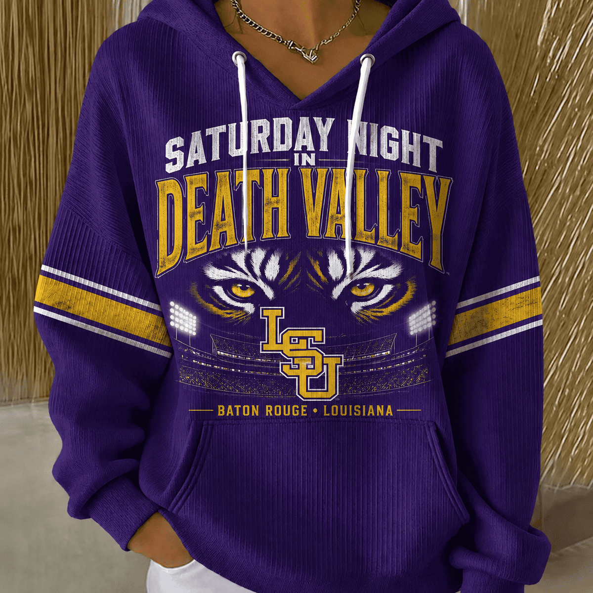 LSU Tigers Merch Saturday Night Death Valley Hoodie Gift For Football Lovers - Foxy23shop