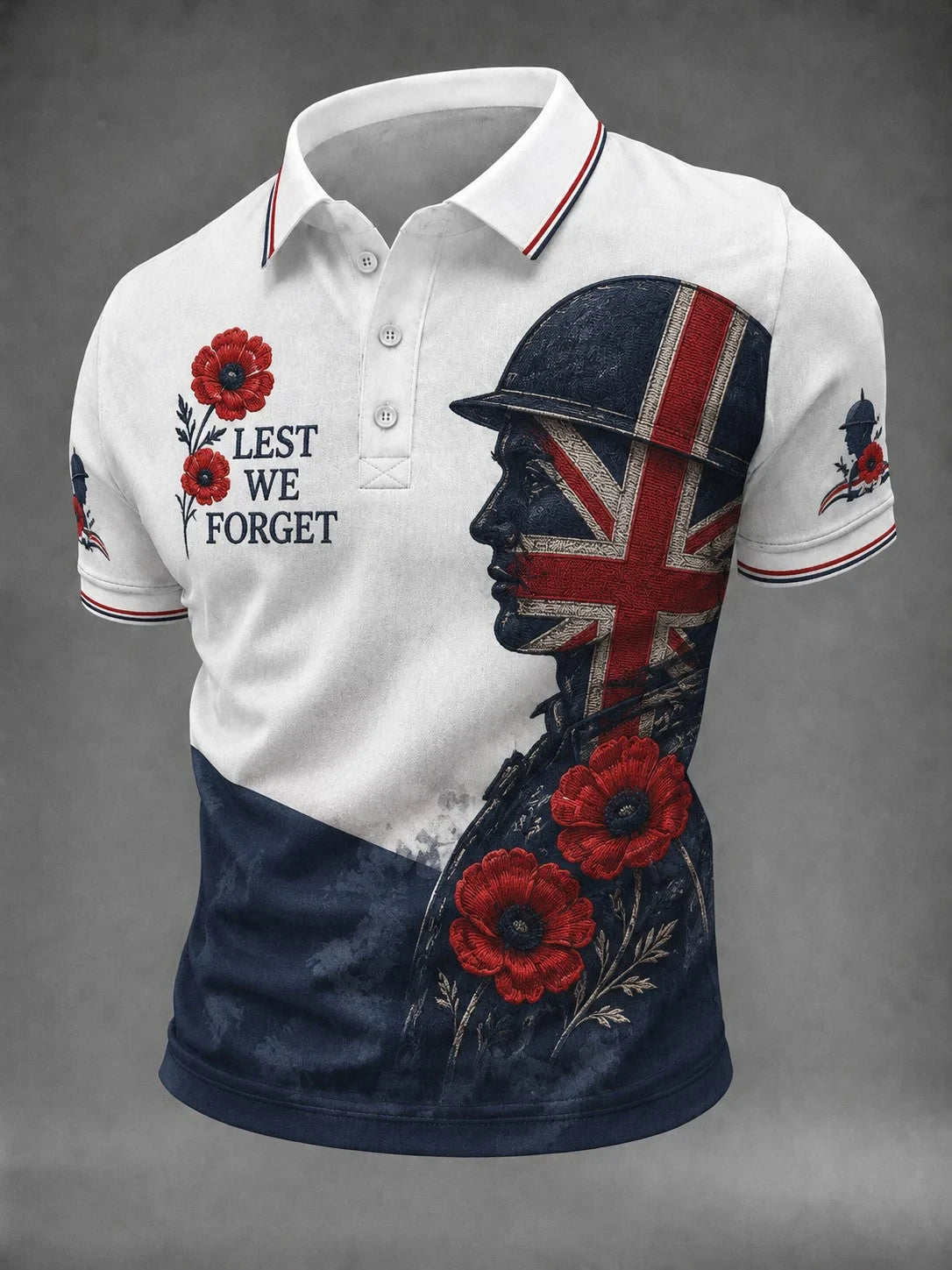 Lest We Forget Polo Shirt British Veterans Memorial Apparel Gift Ideas For Brothers - Foxy23shop