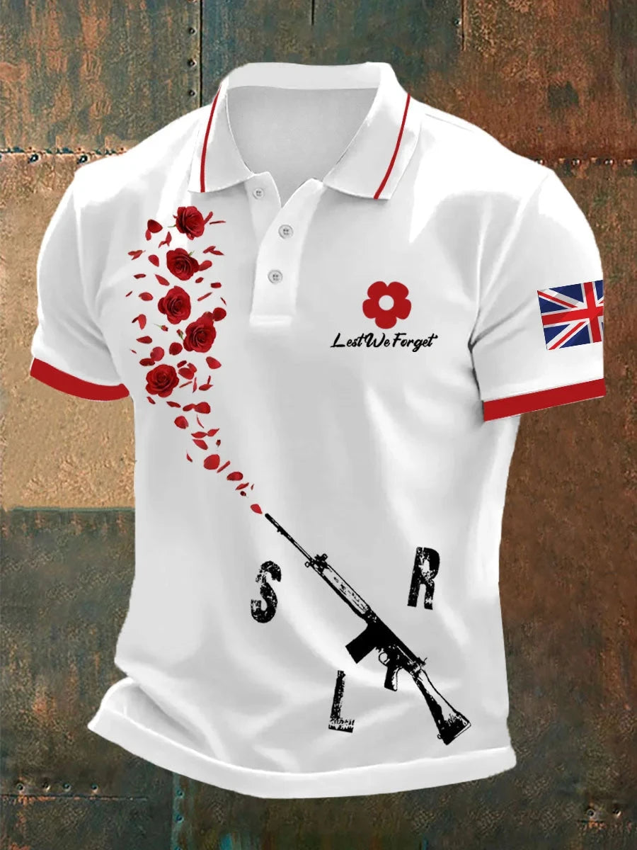 Lest We Forget Polo Men's British Remembrance Day Clothes Gifts For Husband - Foxy23shop