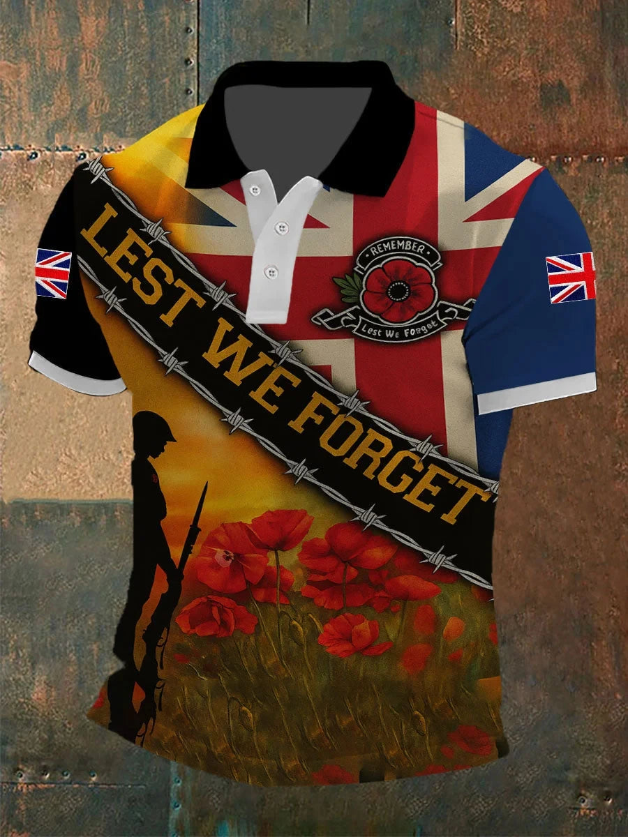 Lest We Forget Polo Shirt Lest We Forget Poppy Apparel Gift For Military Fathers - Foxy23shop
