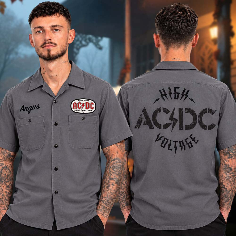 ACDC PWR Up Pop Up 2026 Exclusive High Voltage Work Hawaiian Shirt AC DC Concert Outfits - Foxy23shop