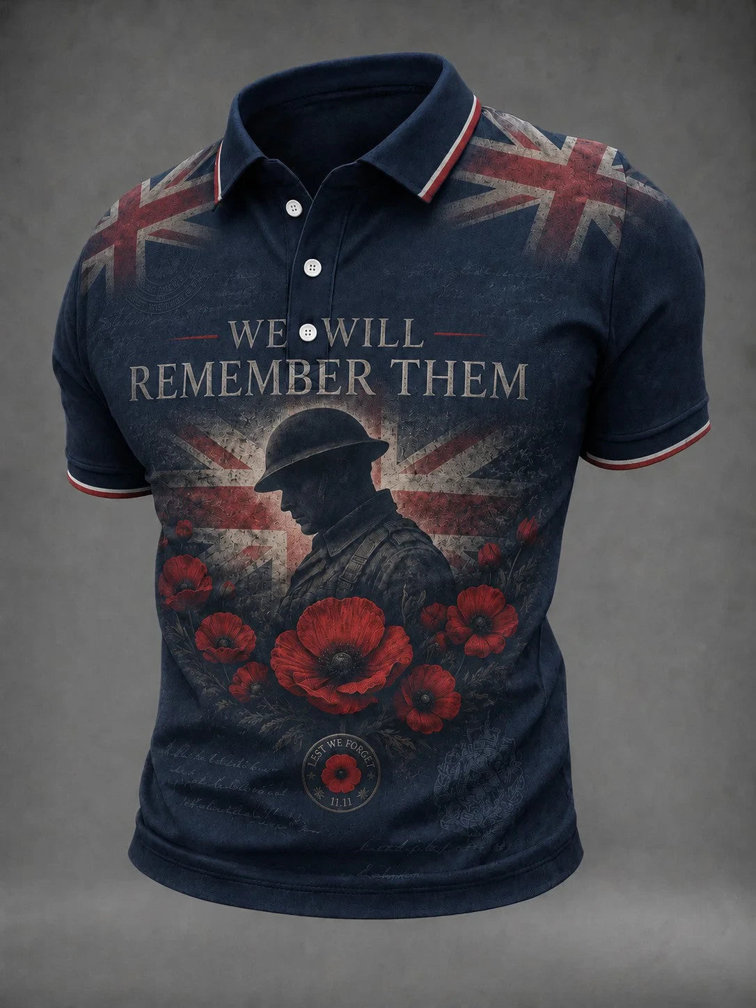 We Will Remember Them Polo Shirt Fallen Soldier Poppy Apparel Gift For Veterans - Foxy23shop