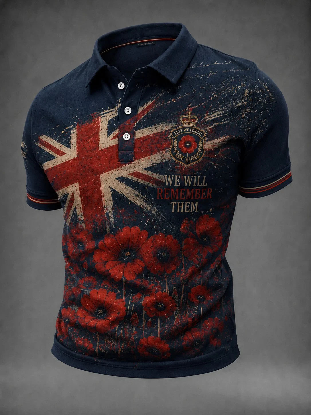 We Will Remember Them Polo Shirt Lest We Forget Military Apparel Gift For Veterans - Foxy23shop