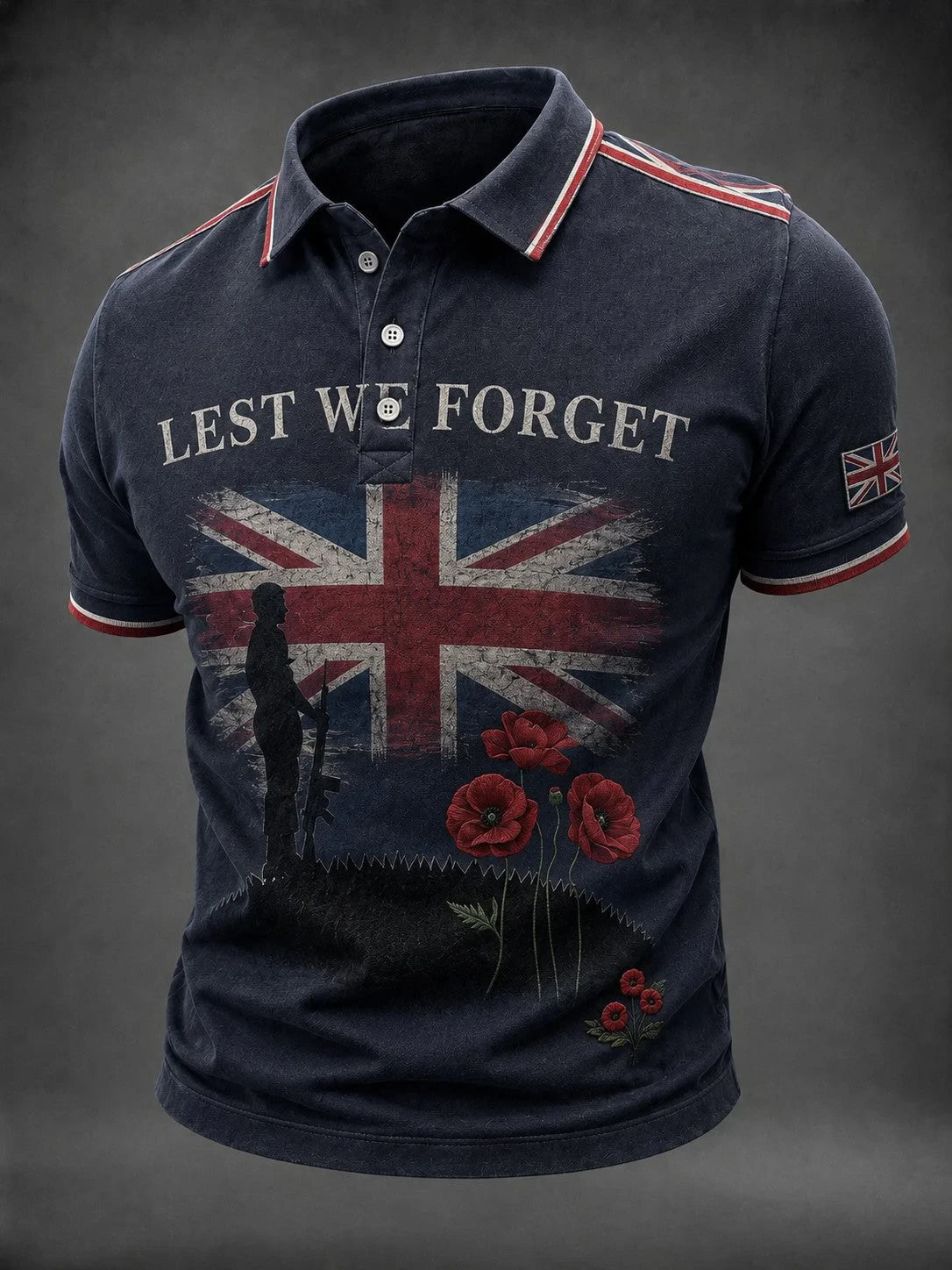 Lest We Forget Polo Shirt British Veterans Memorial Apparel Gift Ideas For Him - Foxy23shop