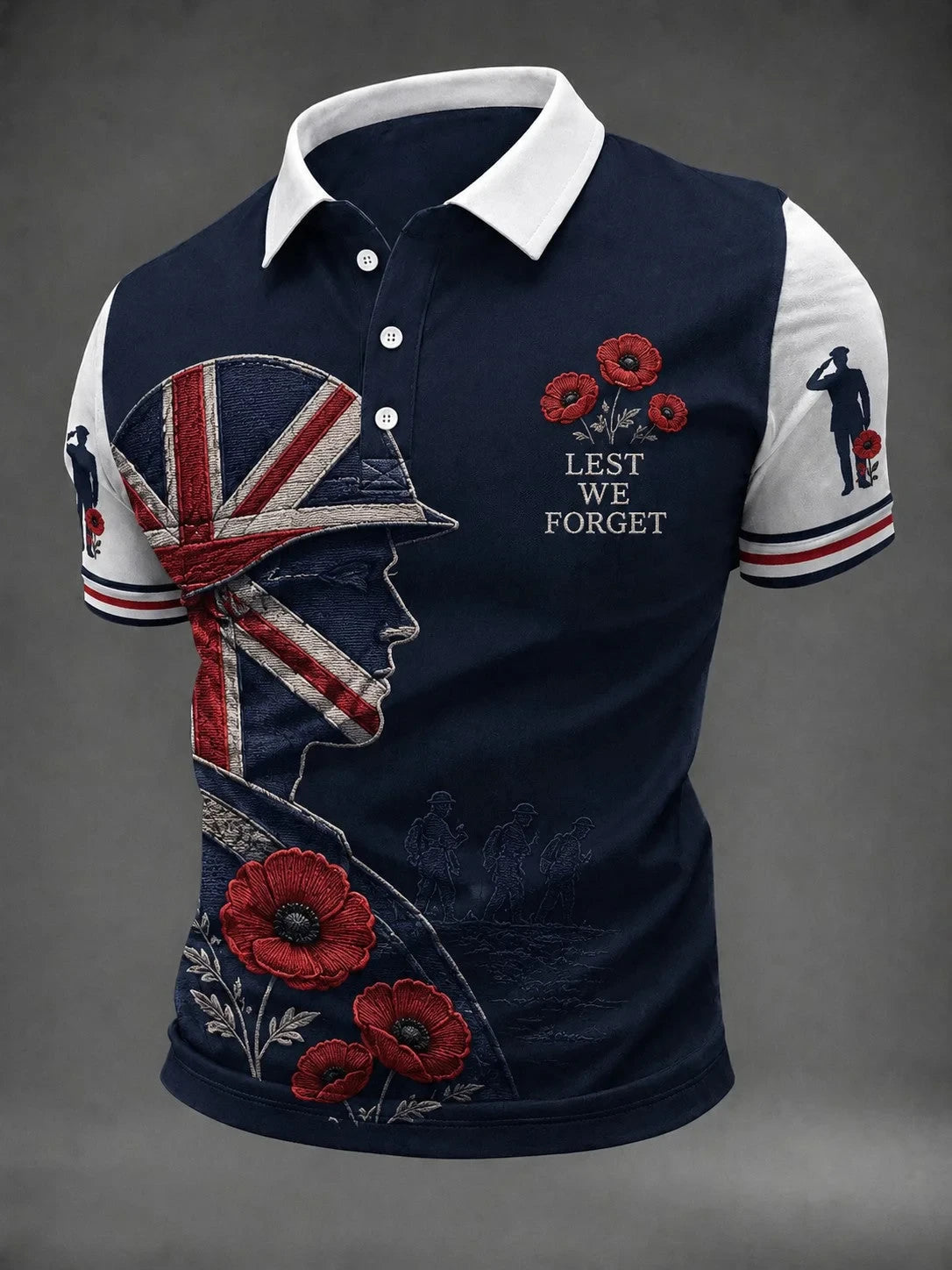 Lest We Forget Polo Shirt British Veterans Memorial Apparel Gift Ideas For Veterans - Foxy23shop