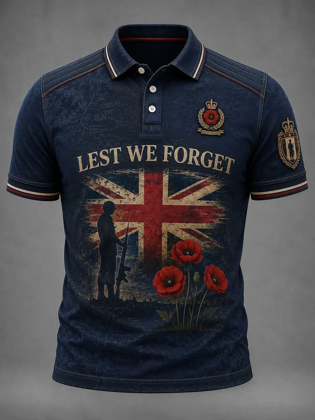 Lest We Forget Polo Shirt British Veterans Memorial Clothes Gift For Your Husband - Foxy23shop