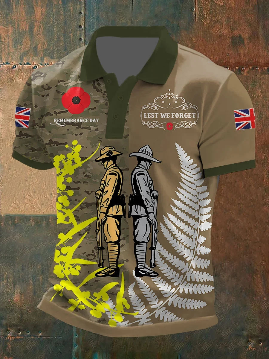 Lest We Forget Polo Shirt Remember Their Service Clothing Gift For Veterans - Foxy23shop