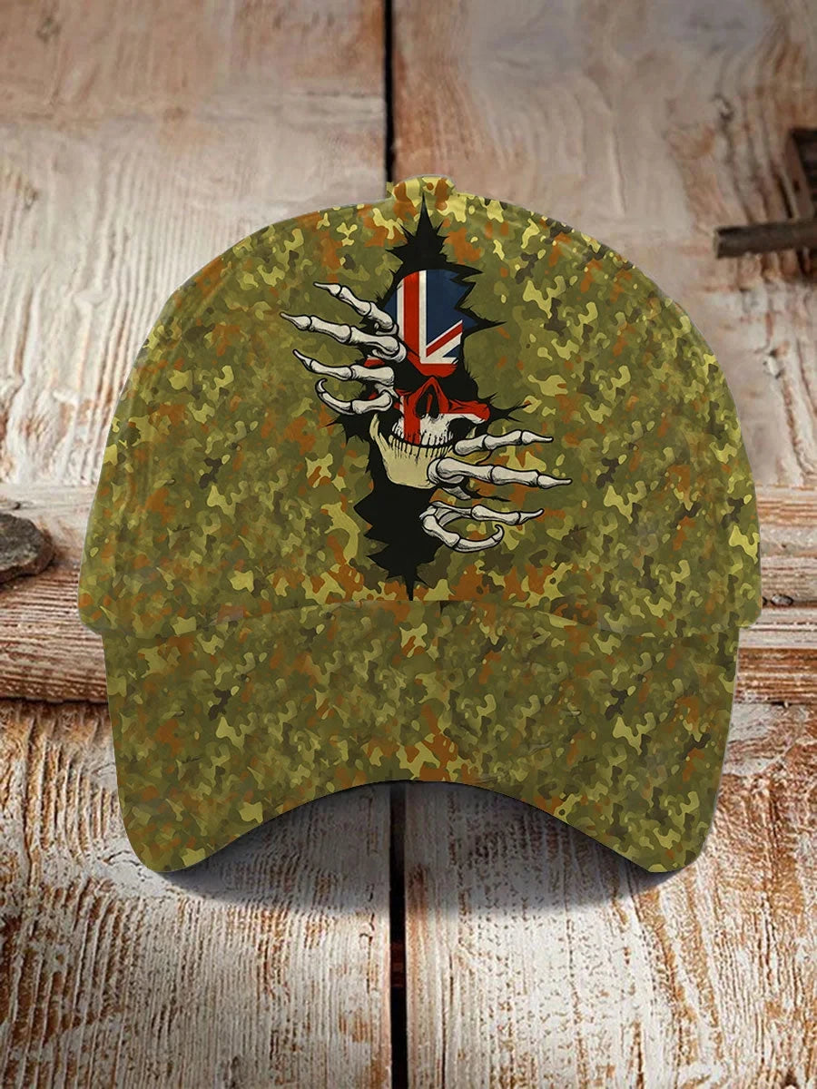 Skull Camouflage Baseball Cap Remembrance Day Hat Unique Gift For Friends - Foxy23shop