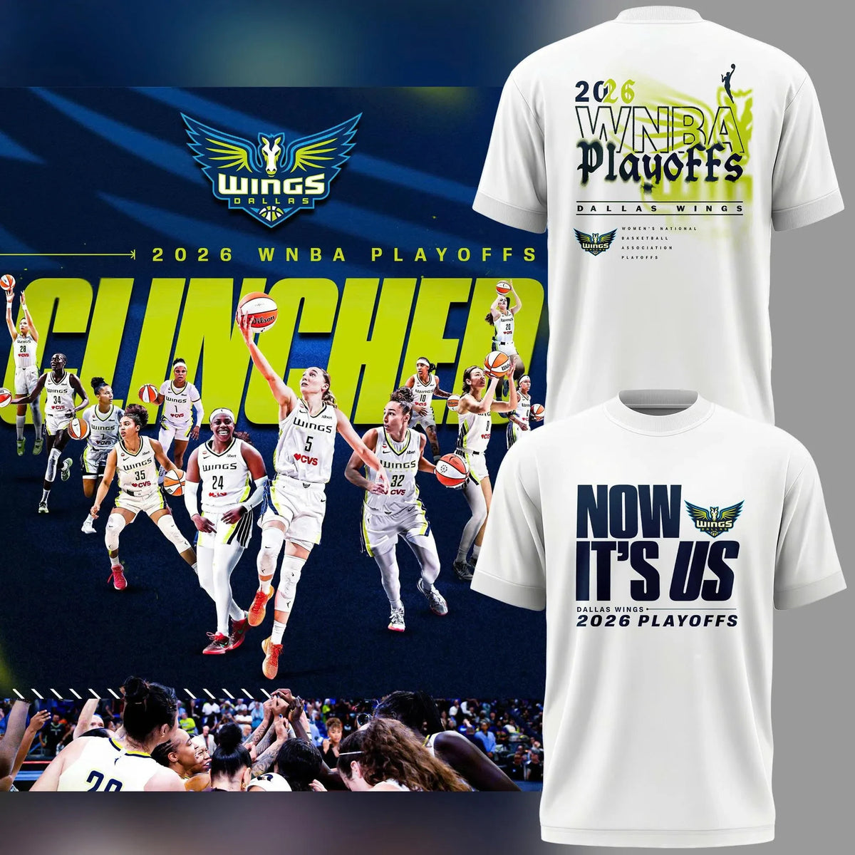 Dallas Wings 2026 Playoffs Now Its Us T-Shirt Dallas Wings Apparel Fan Gear - Foxy23shop