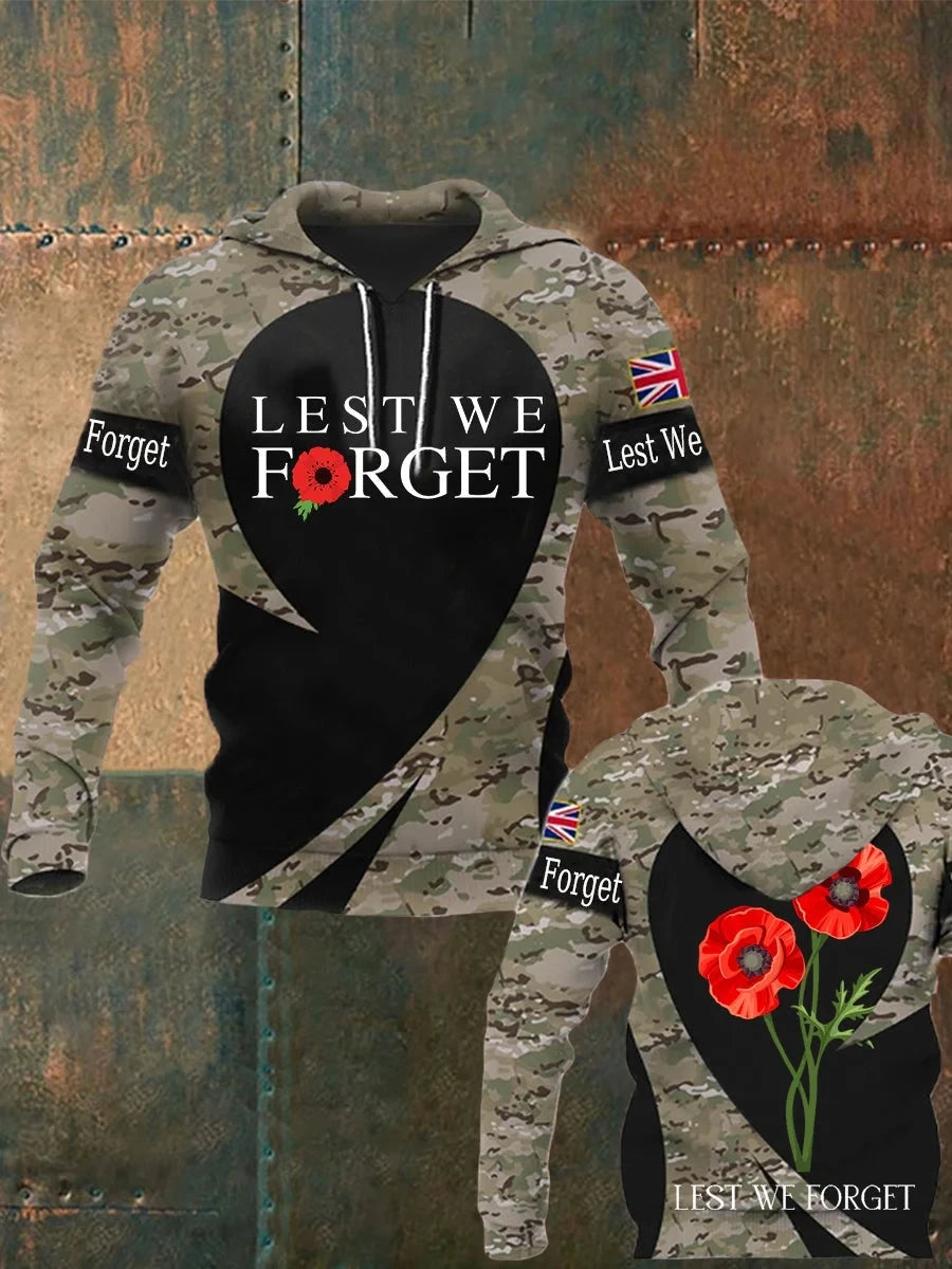 Lest We Forget Hoodie Poppy Remembrance Apparel Gift For Military Dads - Foxy23shop