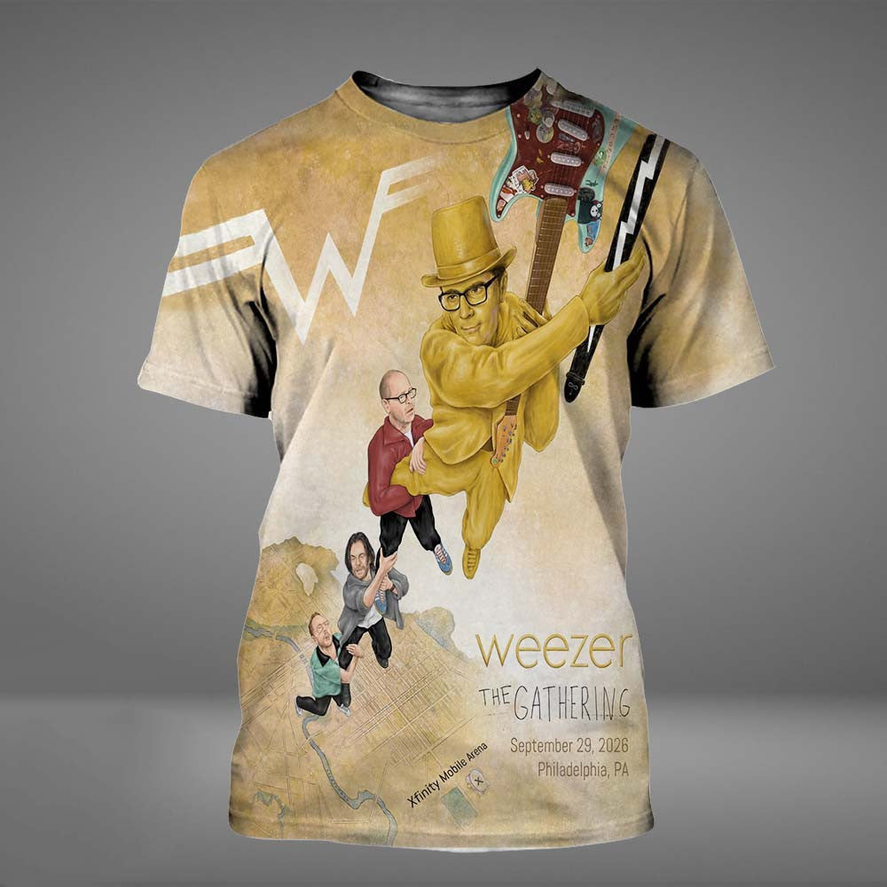Weezer The Gathering Philadelphia PA 2026 Event Poster T-Shirt Weezer Merch Music Lover Gifts - Foxy23shop