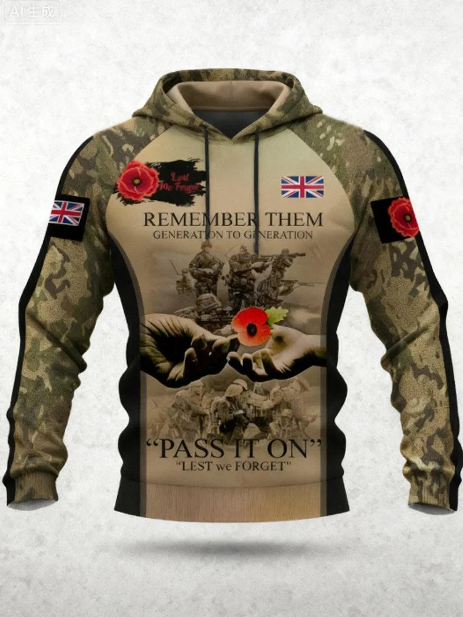 Lest We Forget Hoodie 11Th November Remembrance Day Apparel Gift For Patriotic - Foxy23shop