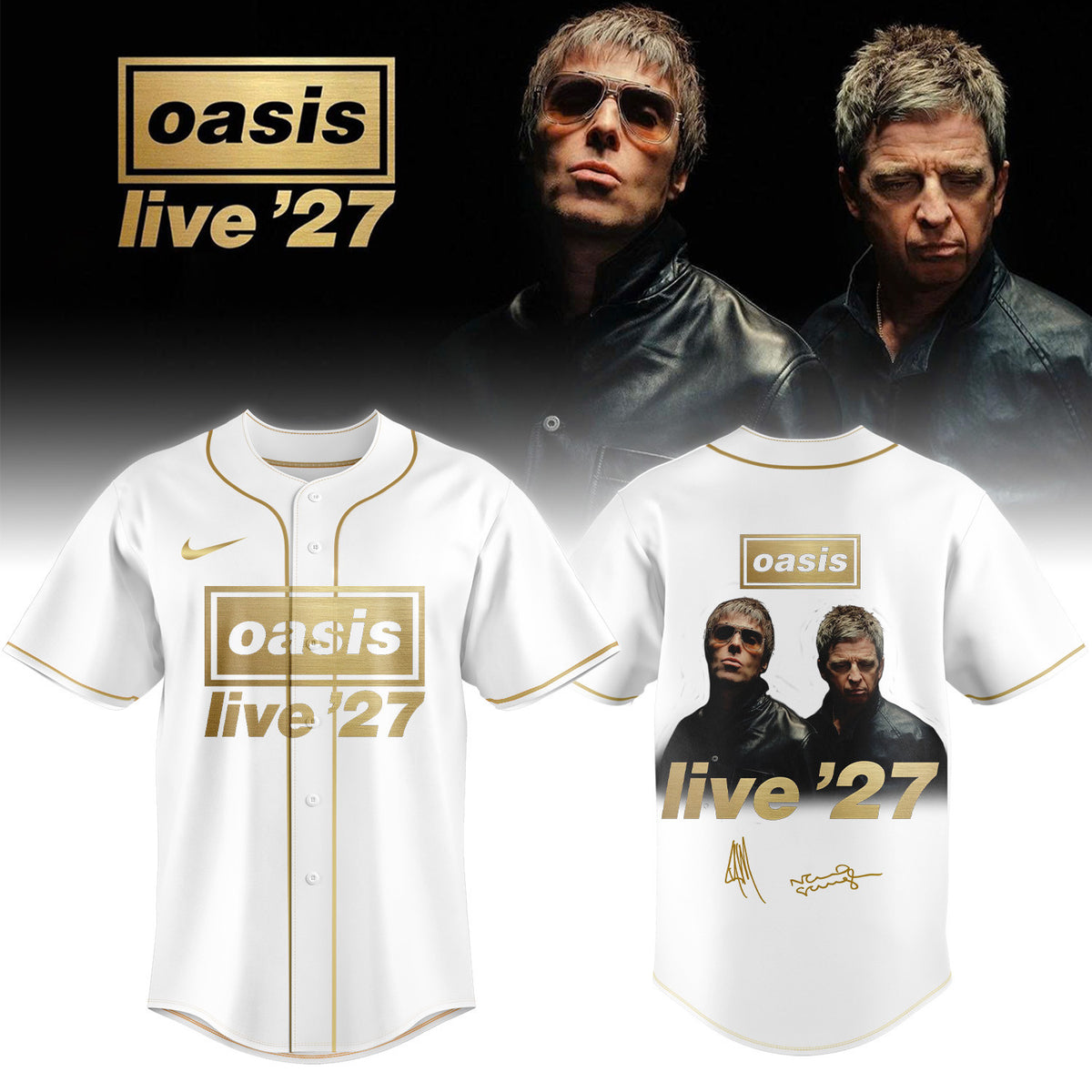 Oasis Store TZ Merch Oasis Live 27 World Tour Jersey Presents For Rock Lover - Foxy23shop