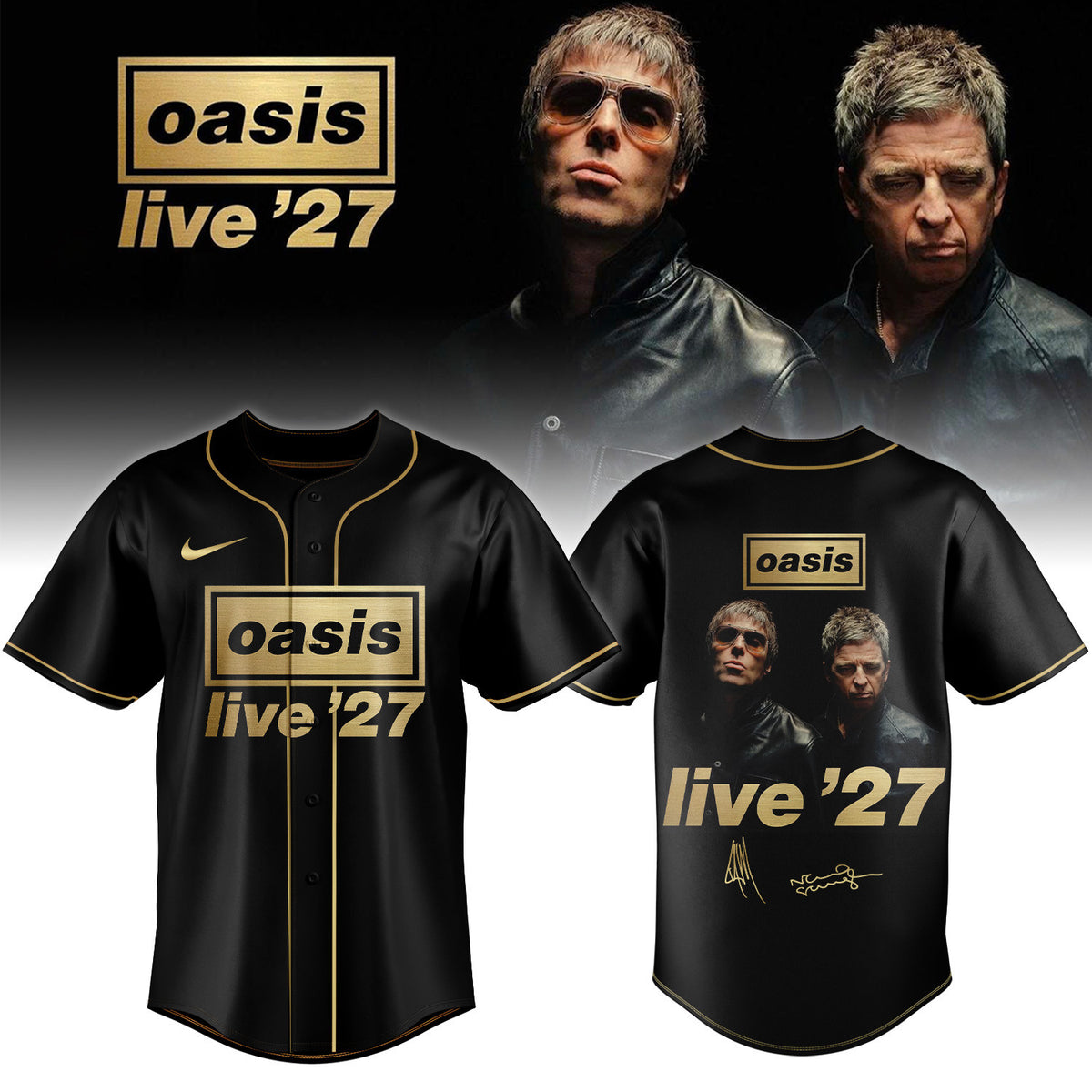 Oasis Store TZ Merch Oasis Live 27 World Tour Jersey Presents For Rock Lovers - Foxy23shop