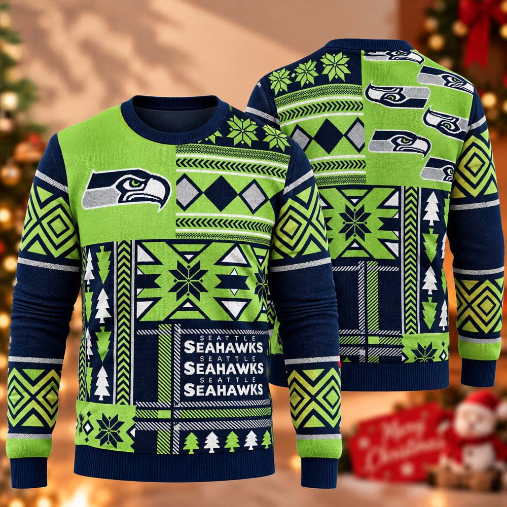 Seattle Seahawks NFL 2026 Ugly Christmas Sweater Xmas Gifts For The 12s - Foxy23shop