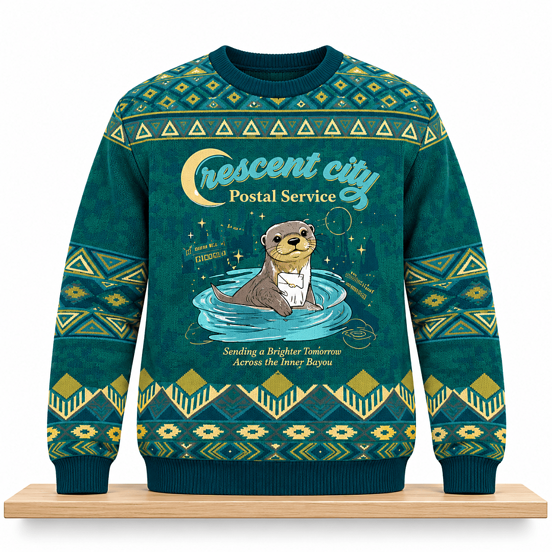 Crescent City Postal Service Otter Christmas 2026 Ugly Sweater Xmas Clothing Gifts For BFF - Foxy23shop
