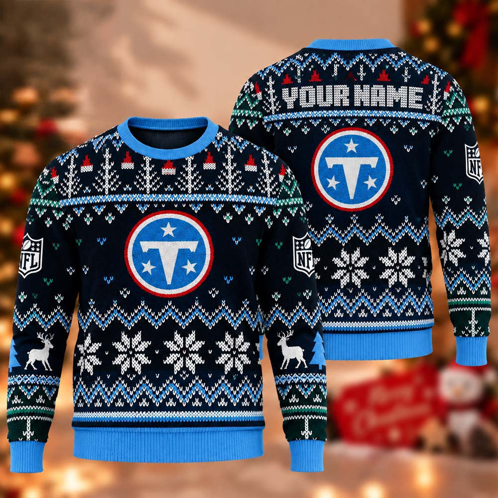 Tennessee Titans NFL Ugly Christmas Sweater Tennessee Titans Merch Fan Gifts - Foxy23shop