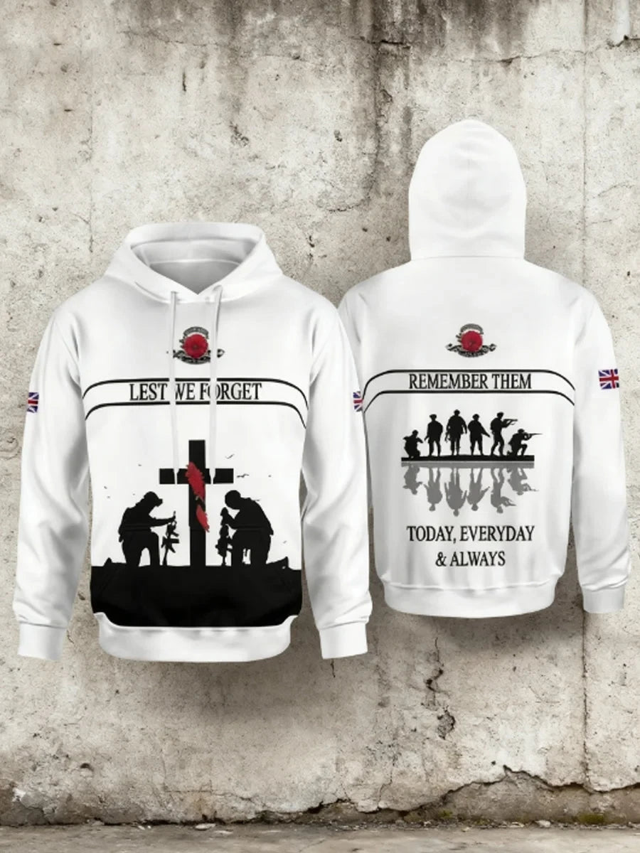 Lest We Forget Hoodie Lest We Forget Memorial Clothing Gift For Military Dads - Foxy23shop