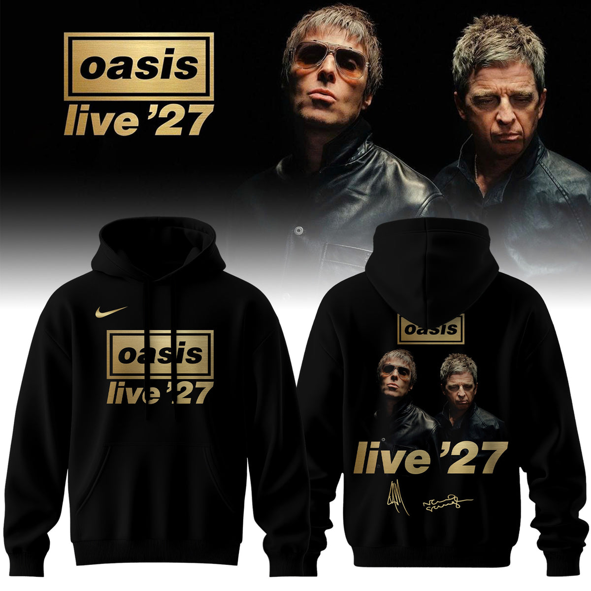 Oasis Store TZ Merch Oasis Live 27 World Tour Signature Hoodie Best Fans Gifts - Foxy23shop