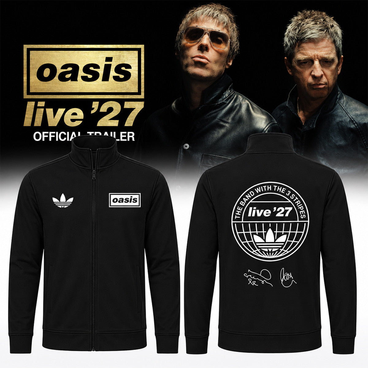 Oasis Store TZ Merch Oasis Live 27 World Tour Signed Jacket Gifts Idea For Brother - Foxy23shop