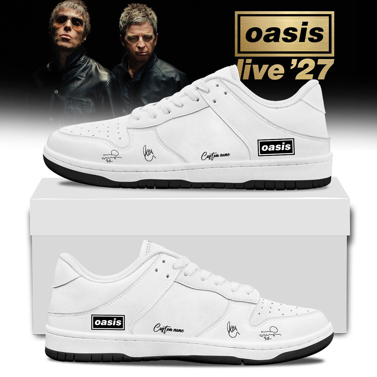 Custom Oasis Merch Live 27 World Tour Sneakers 2026 Oasis Shoes Rock Fans Gifts - Foxy23shop
