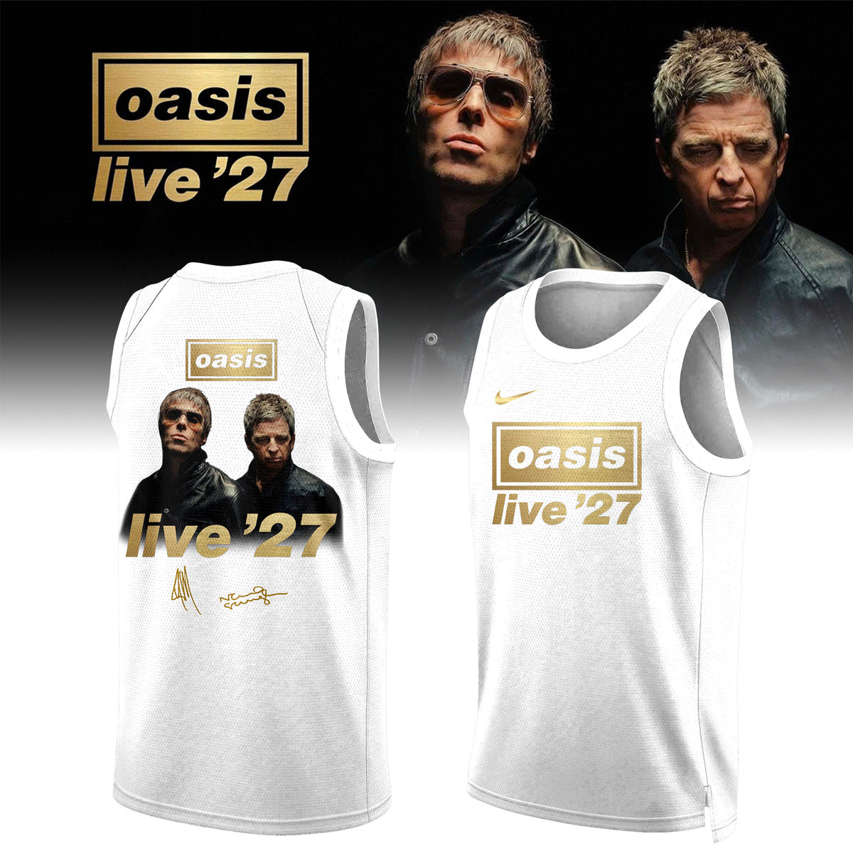 Oasis Store TZ Merch Oasis Live 27 World Tour Signed Tank Top Gifts For Music Lovers - Foxy23shop