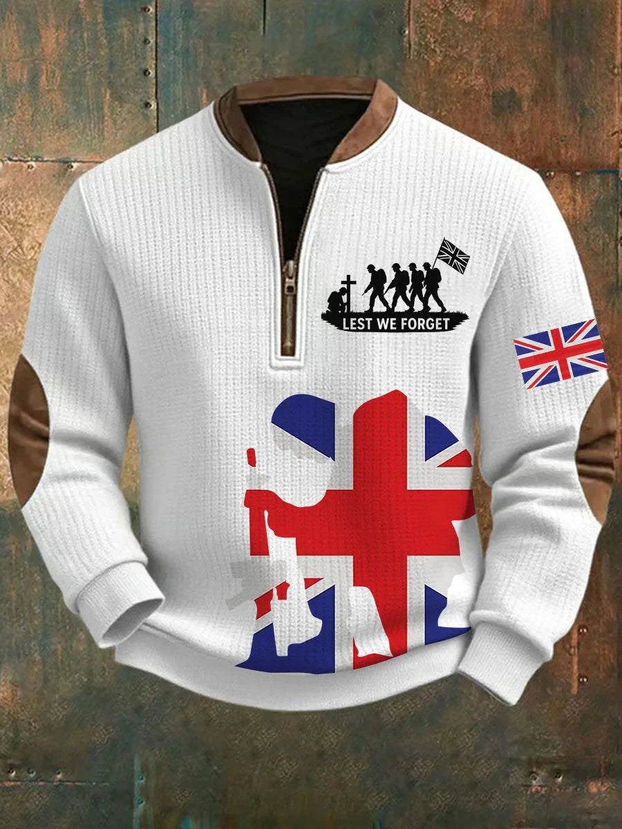 Lest We Forget Half Zip Sweatshirt Veteran Memorial Shirt Gift For Patriot Husbands - Foxy23shop