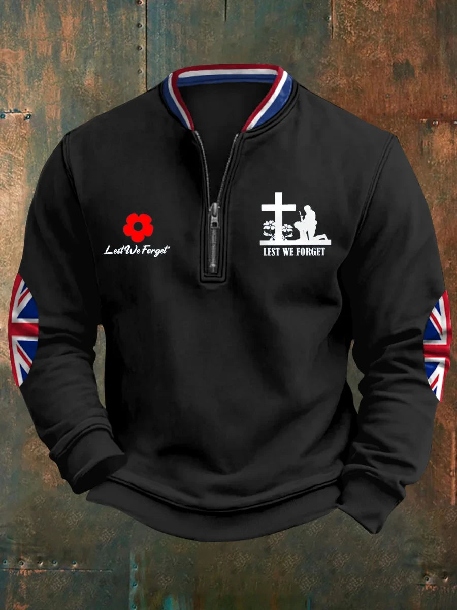 Lest We Forget Half Zip Sweatshirt British Remembrance Day Clothes Gift For Friends - Foxy23shop