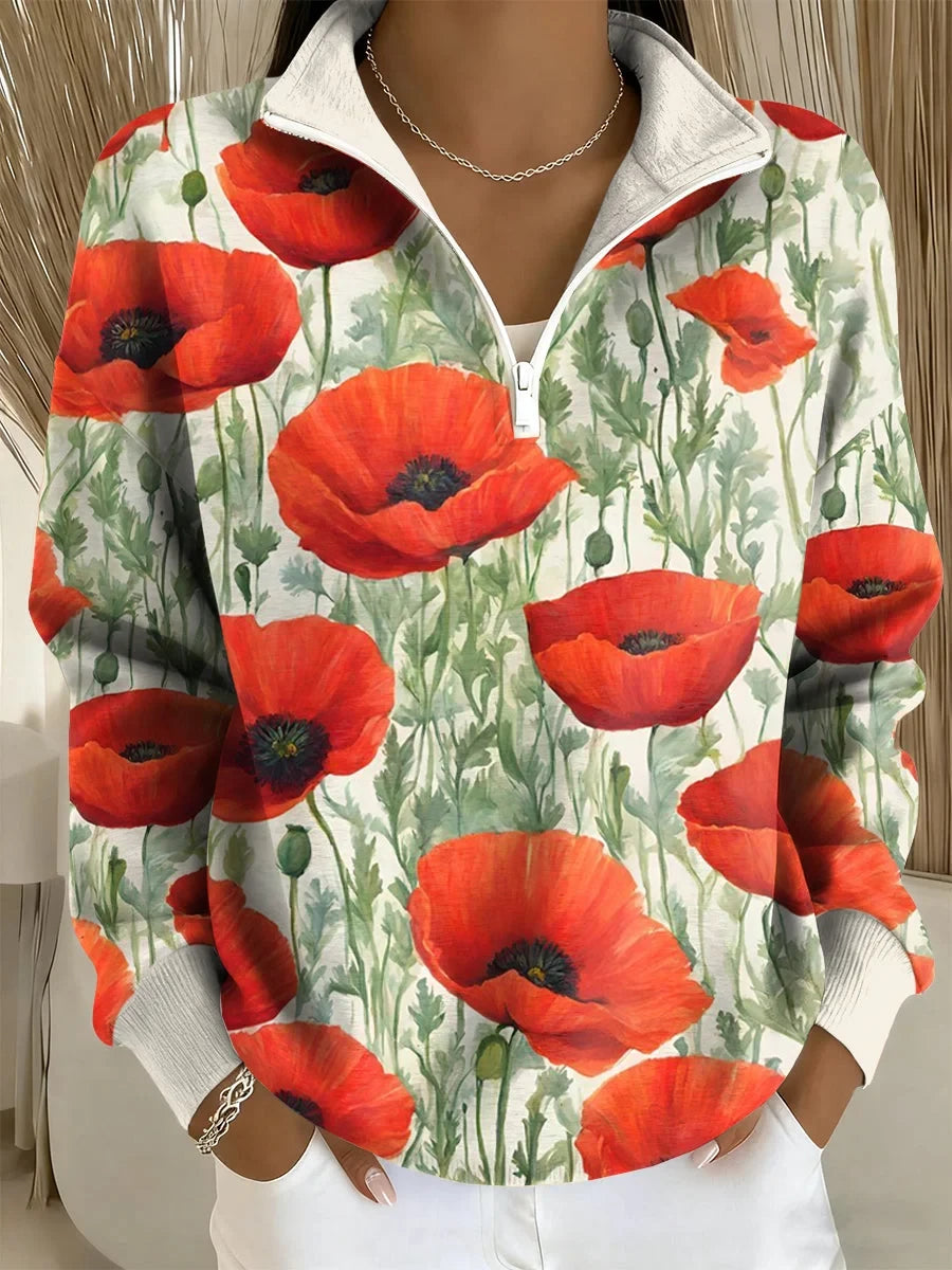 Lest We Forget Half Zip Sweatshirt Poppy Remembrance Heritage Shirt Gift For Mothers - Foxy23shop