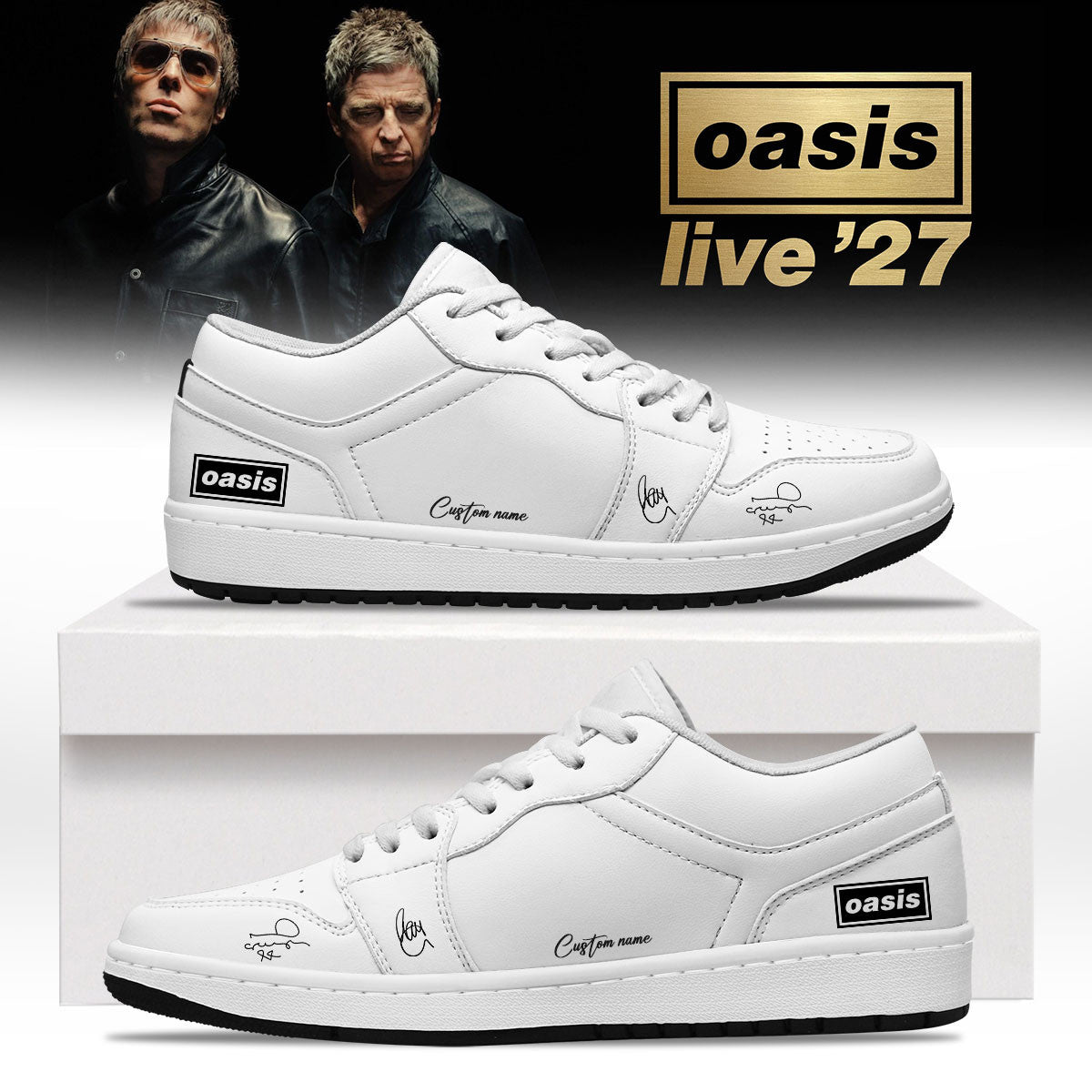 Custom Oasis Store TZ Merch Oasis Live 27 World Tour Sneakers Rock Lover Presents - Foxy23shop