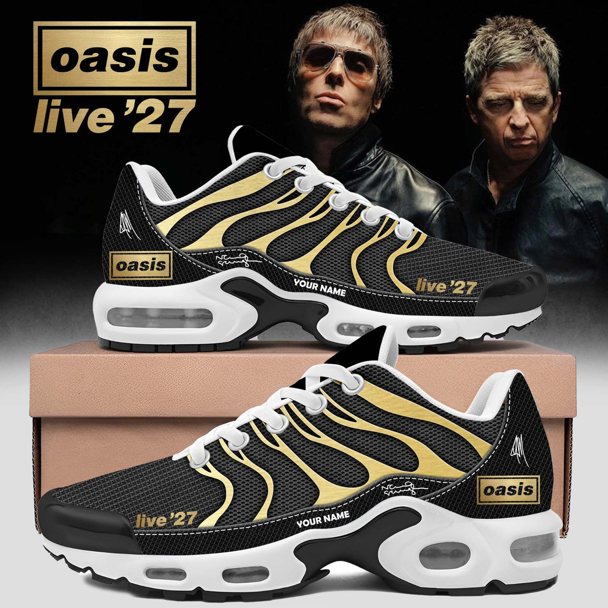 Personalized Oasis Store TZ Merch Oasis Live 27 World Tour Sneakers Gifts For Fans - Foxy23shop