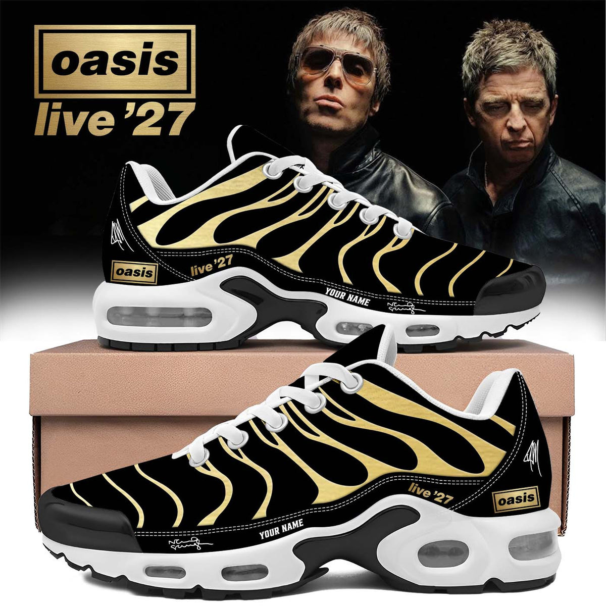 Personalized Oasis Store TZ Merch Oasis Live 27 World Tour Sneakers Presents For Fan - Foxy23shop