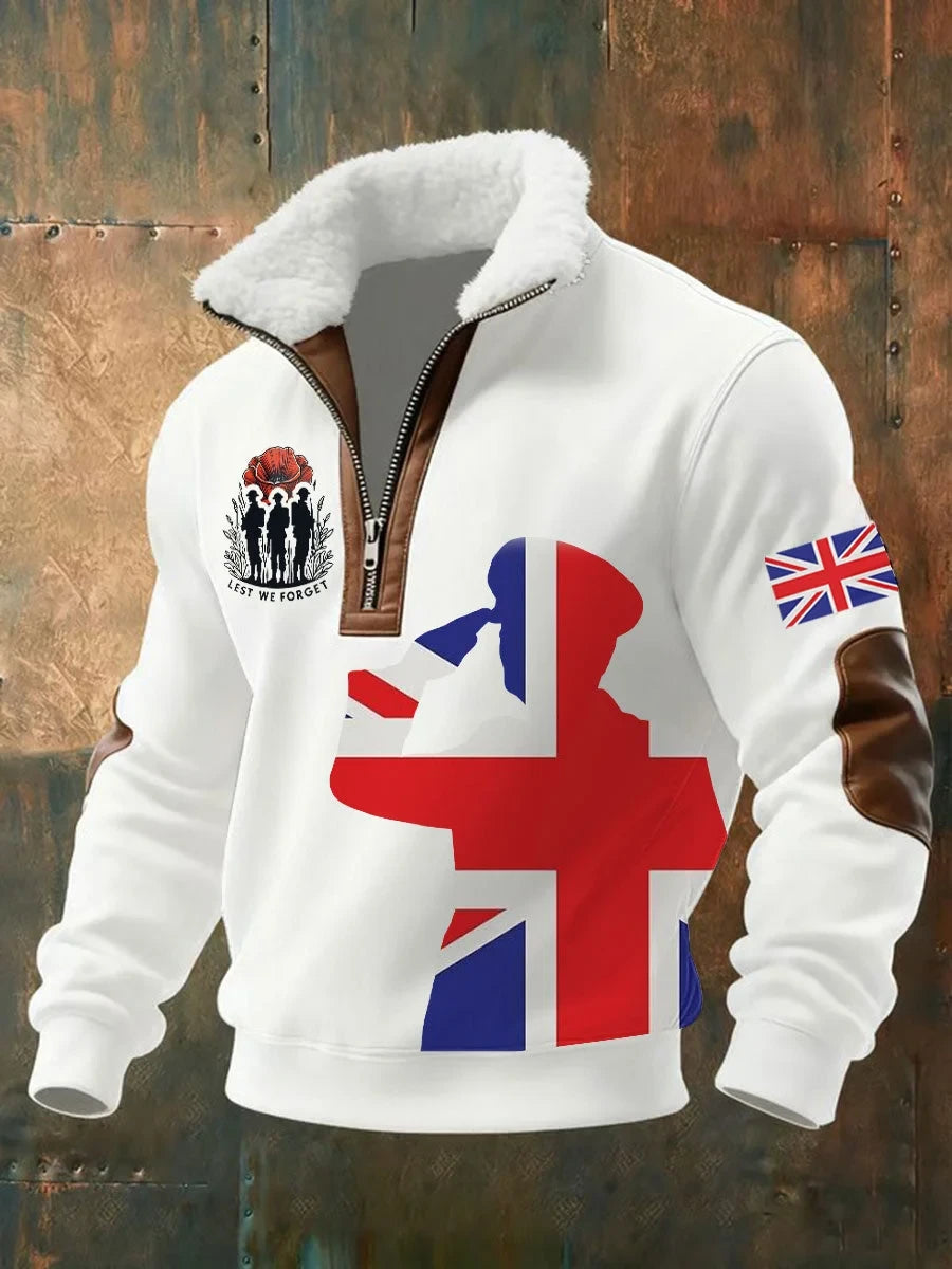 Lest We Forget Half Zip Sweatshirt Poppy Memorial Clothing Gift For Veteran Friends - Foxy23shop