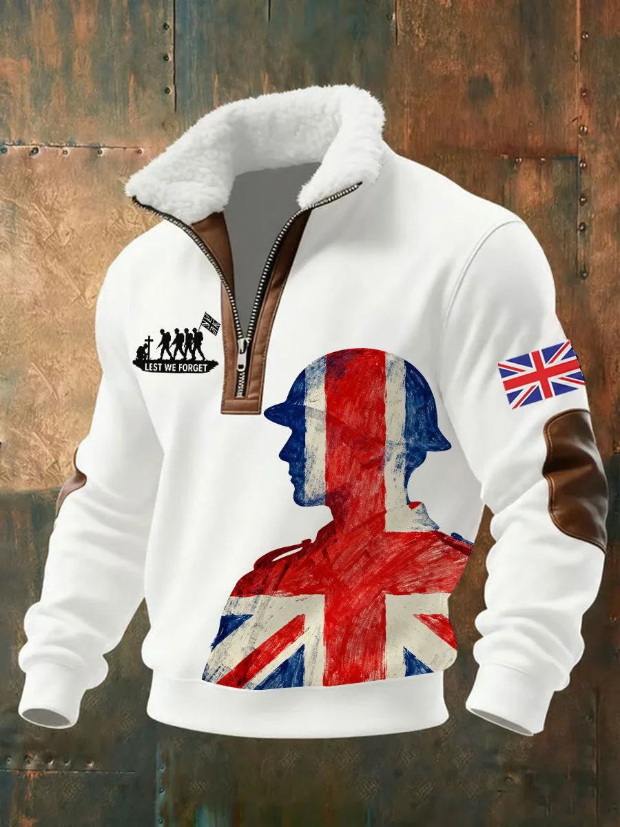 Lest We Forget Half Zip Sweatshirt Poppy Memorial Clothing Gift For Military Fathers - Foxy23shop