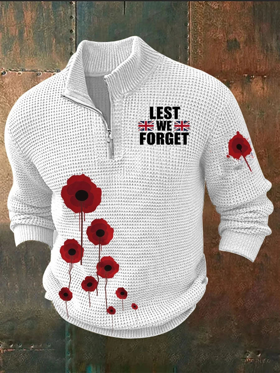 Lest We Forget Half Zip Sweatshirt Honor Veterans Apparel Gift For Patriotic Dads - Foxy23shop