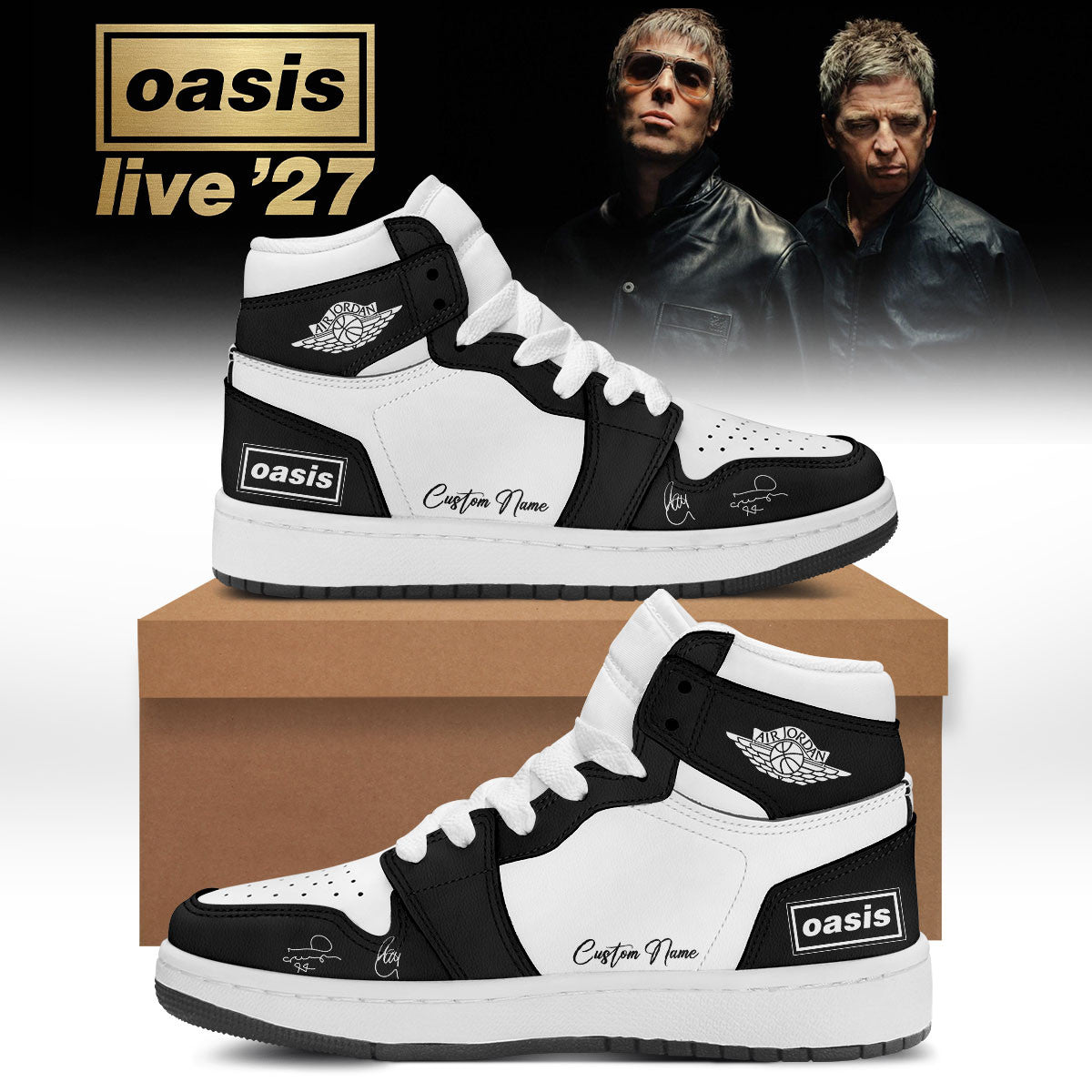 Personalized Oasis Live 27 World Tour Signed Sneakers Oasis Merch Gifts For Fans - Foxy23shop