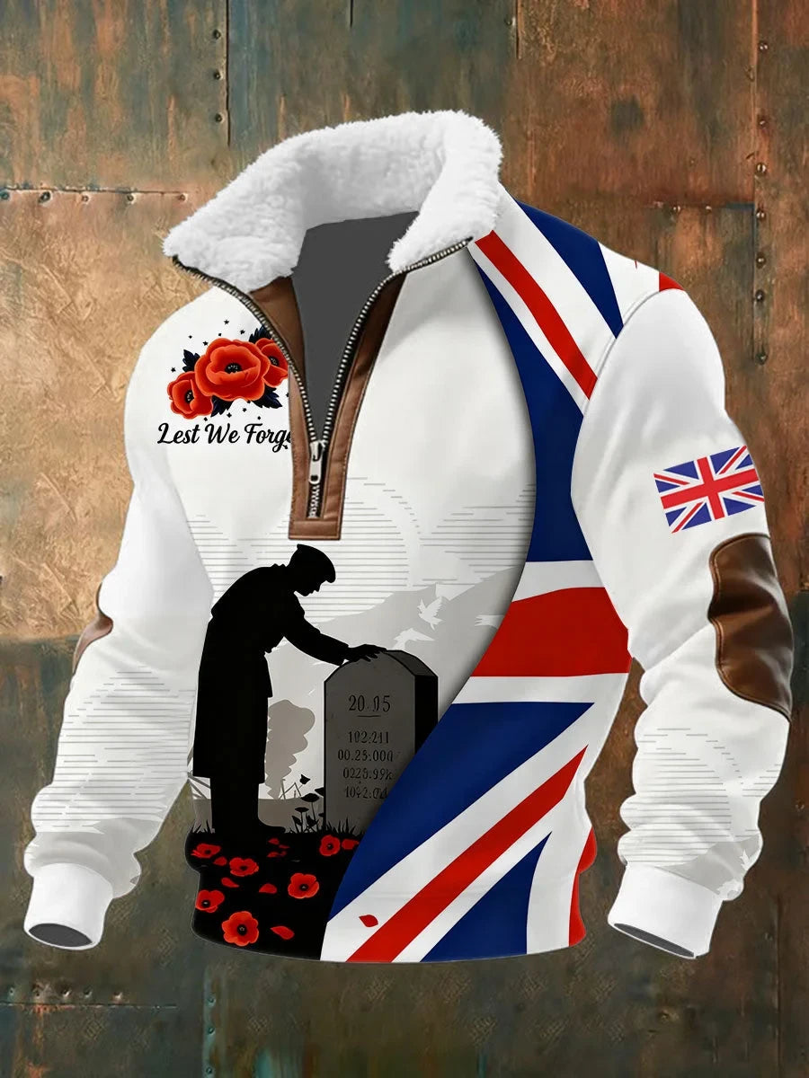 Lest We Forget Quarter Zip Sweatshirt Remember Clothing Gift For Patriotic Dads - Foxy23shop