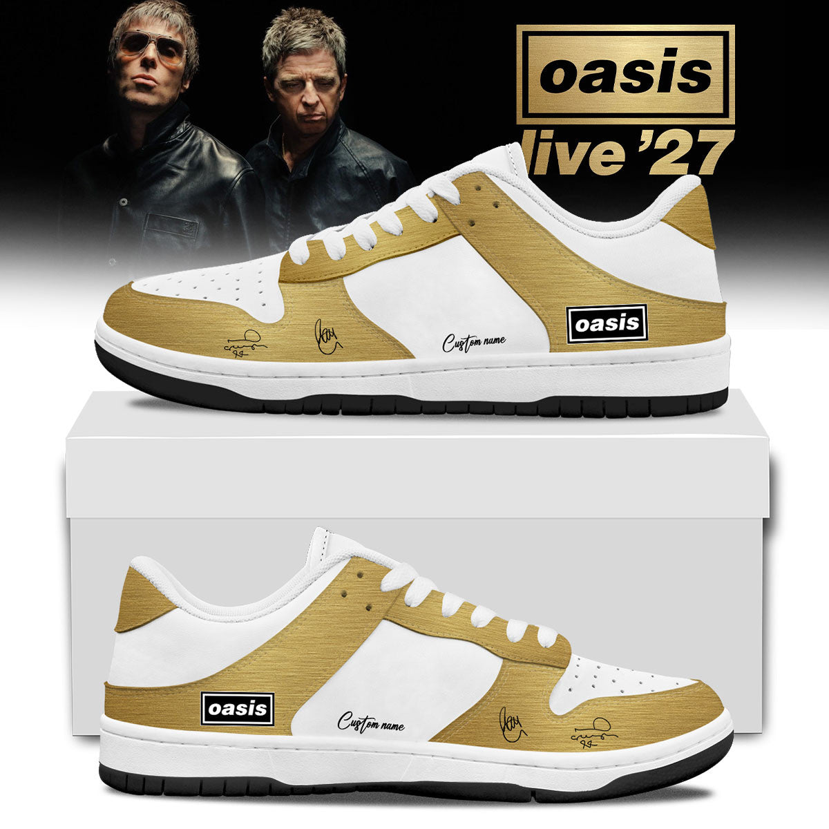 Personalized Oasis Store TZ Merch Oasis Live 27 World Tour Shoes Rock Fans Gifts - Foxy23shop